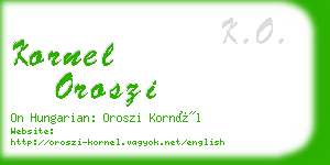 kornel oroszi business card